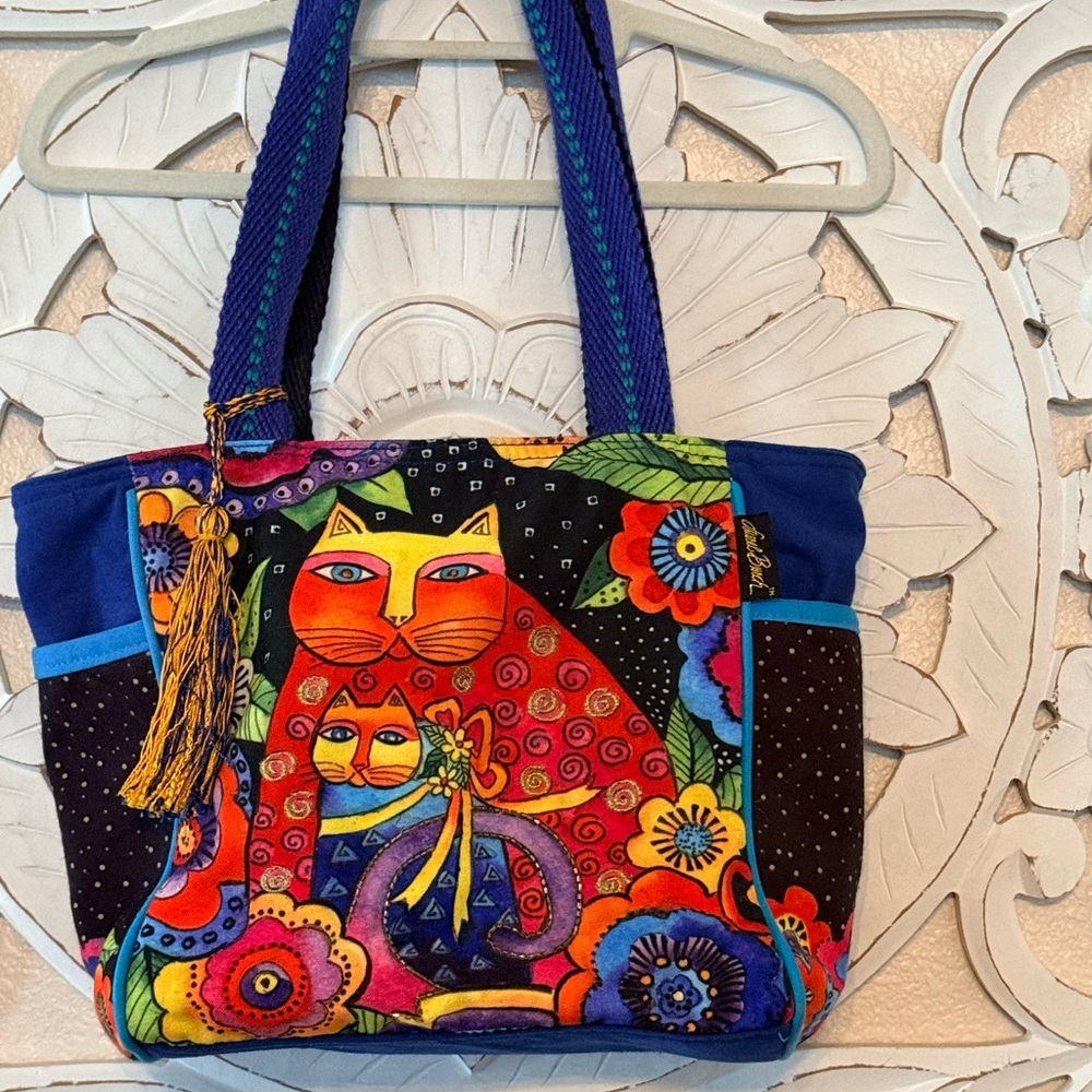 Laurel Burch mother daughter felines cat tote